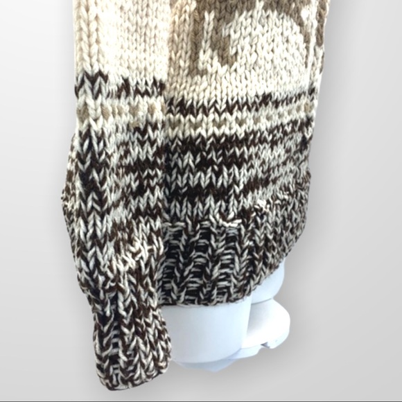 CHUNKY Cowichan Style Zip Up Sweater/Jacket Size Medium - Picture 6 of 12